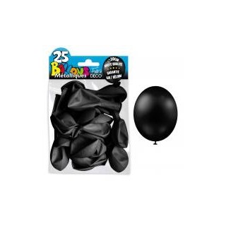 25 palloncini in metallo nero. D. 30cm