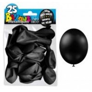 25 palloncini in metallo nero. D. 30cm