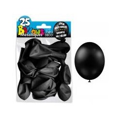 25 ballons métal noir