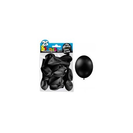 25 Ballons crystal, metallisiert, schwarz