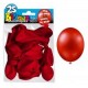 25 Ballons crystal, metallisiert, rot