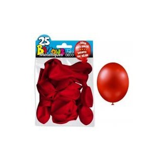 25 palloncini in metallo rosso. D. 30cm