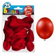 25 ballons métal rouge, ø 30 cm