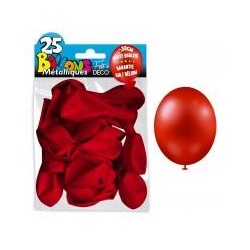25 palloncini in metallo rosso. D. 30cm