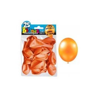 25 ballons métal orange corail