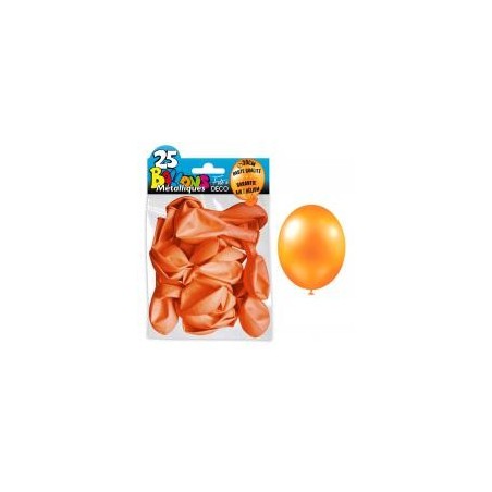 25 ballons métal orange corail