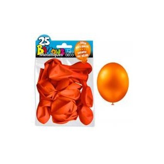 25 ballons métal orange
