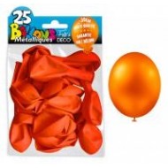 25 ballons métal orange, ø 30 cm