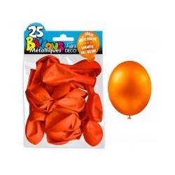 25 Ballons crystal, metallisiert, orange