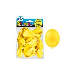 25 palloncini in metallo giallo. D. 30cm