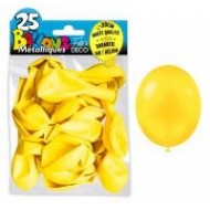 25 ballons métal jaune citron, ø 30 cm