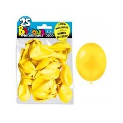 25 Ballons crystal, metallisiert, gelb