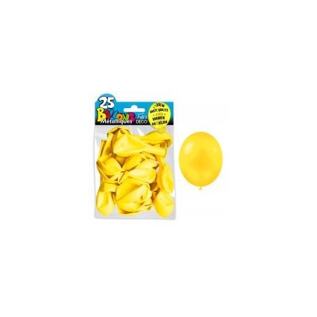 25 Ballons crystal, metallisiert, gelb