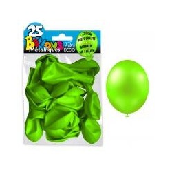 25 Ballons crystal, metallisiert, hellgrün
