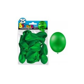 25 Ballons crystal, metallisiert, dunkelgrün