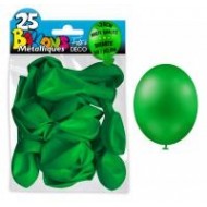 25 ballons métal vert, ø 30 cm