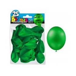 25 Ballons crystal, metallisiert, dunkelgrün