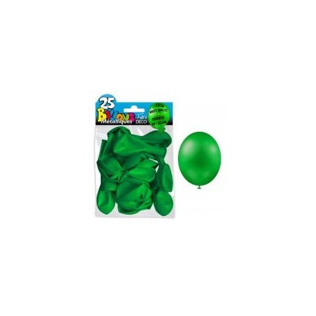 25 ballons métal vert