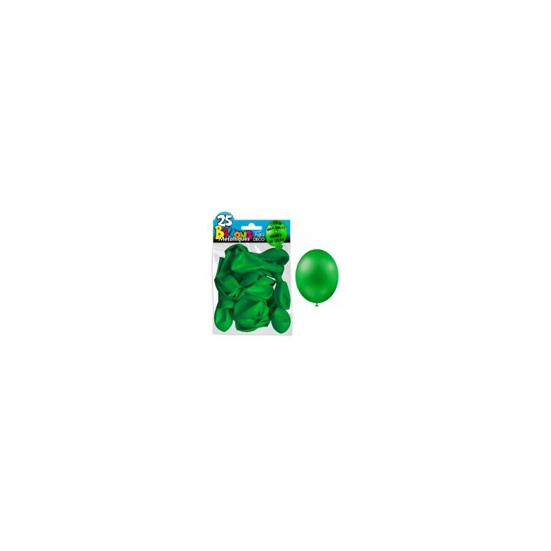 25 ballons métal vert