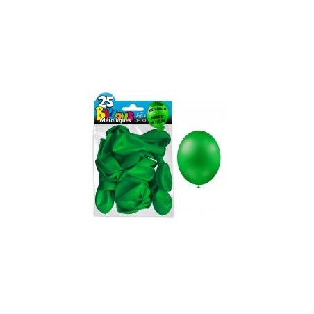 25 Ballons crystal, metallisiert, dunkelgrün