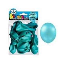 25 Ballons crystal, metallisiert, hellblau