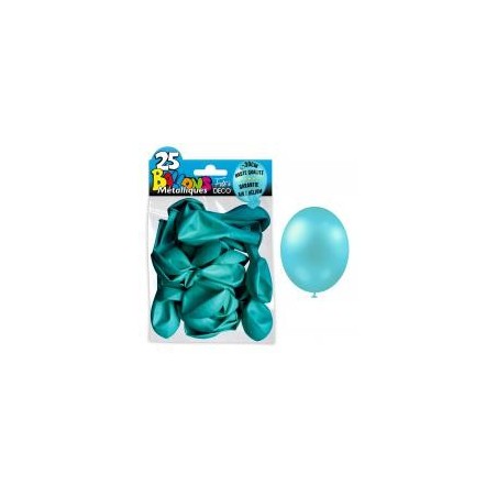 25 palloncini in metallo blu ciaro. D. 30cm