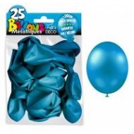 25 Ballons crystal, metallisiert, blau