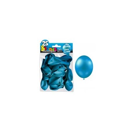 25 Ballons crystal, metallisiert, blau