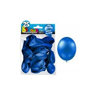25 palloncini in metallo blu scuro. D. 30cm
