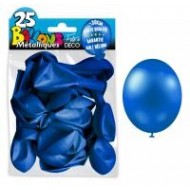 25 palloncini metallizzati blu scuro. D. 30cm