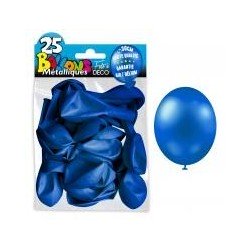 25 ballons métal bleu marine