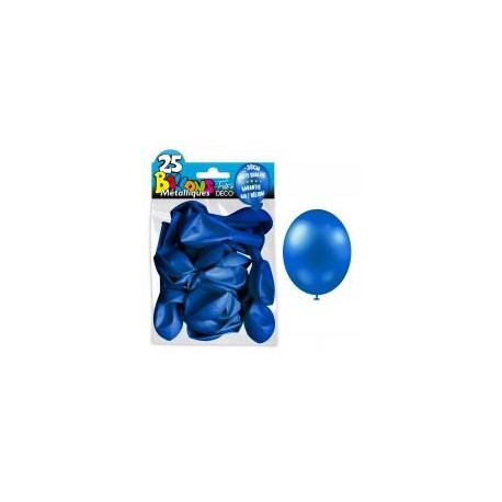 25 ballons métal bleu marine