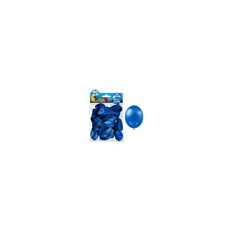 25 ballons métal bleu marine