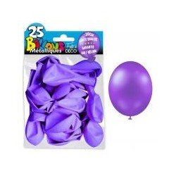 25 ballons métal violet clair