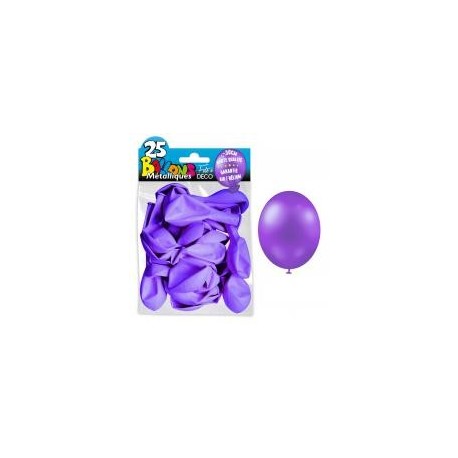 25 Ballons crystal, metallisiert, Helllviolett