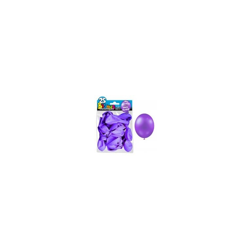 25 ballons métal violet clair