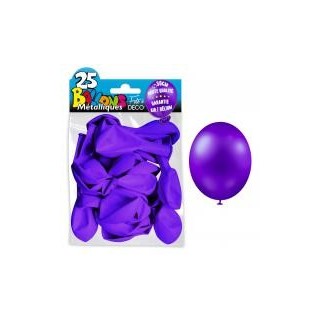 25 Ballons crystal, metallisiert, dunkelviolett