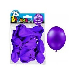 25 Ballons crystal, metallisiert, dunkelviolett