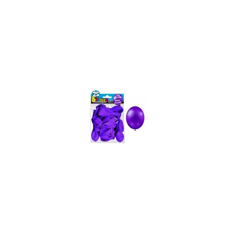25 ballons métal violet foncé