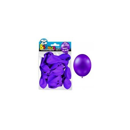 25 palloncini in metallo viola . D. 30cm
