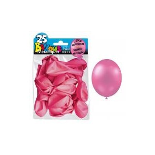 25 ballons métal rose bonbon