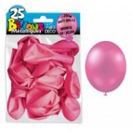 25 Ballons crystal, metallisiert, pink