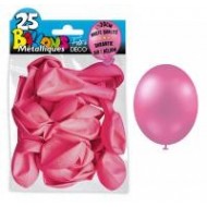 25 ballons métal rose bonbon, ø 30 cm