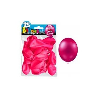 25 ballons métal rose fuschia