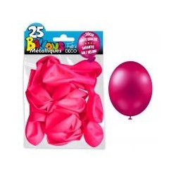 25 palloncini in metallo fucsia . D. 30cm