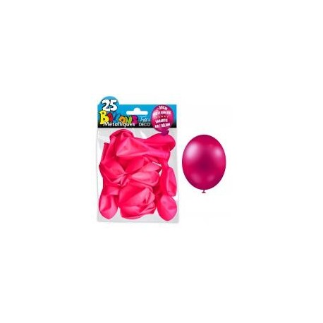 25 Ballons crystal, metallisiert, fuchsia