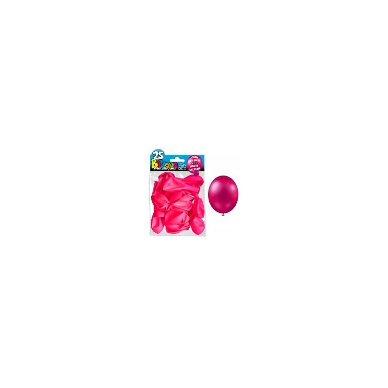 25 ballons métal rose fuschia