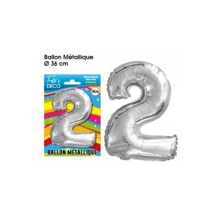 Ballon métallique Chiffre 2