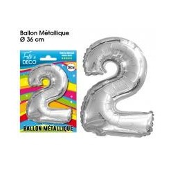 Ballon métallique Chiffre 2