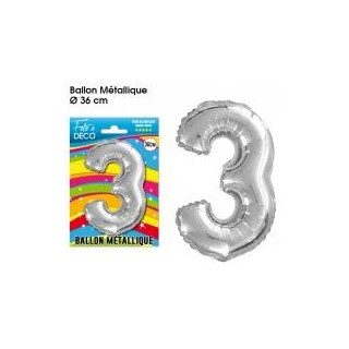 Ballon métallique Chiffre 3